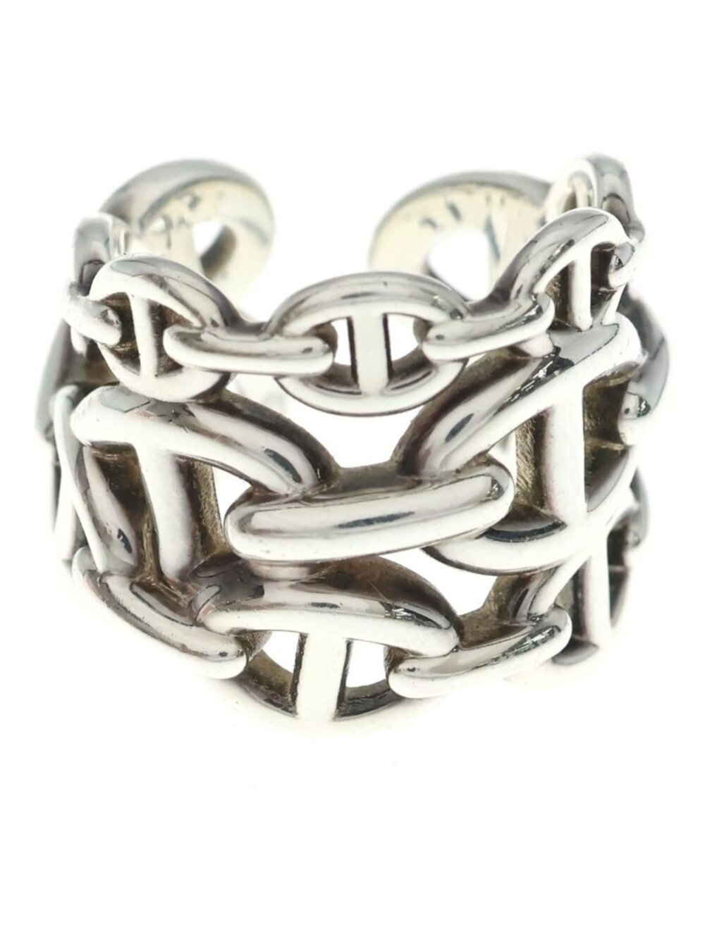 Hermes Chaine D'ancre Enchainee GM Ring Silver